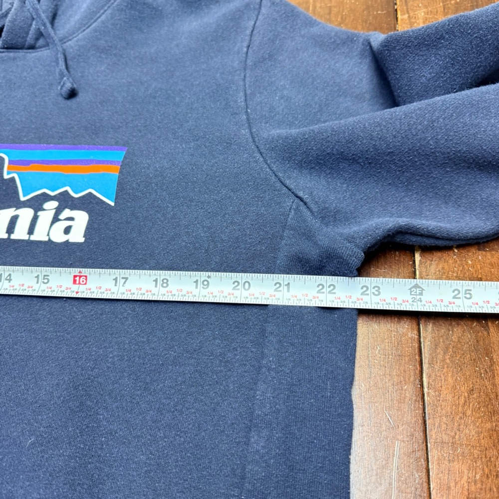Patagonia P-6 Logo Responsibili-Tee Hoodie Men's Medium Blue Pullover Casual - Picture 4 of 6